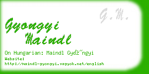 gyongyi maindl business card